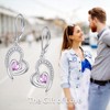 NIFUNAO Double Heart Earrings for Women 925 Sterling Silver Pink