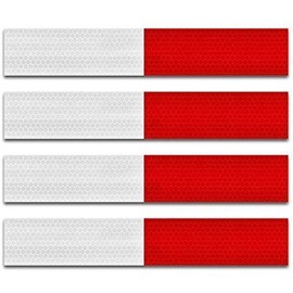 Safety Reflective Tape 2”x12'', 20pack Waterproof Self Adhesive Auto Truck Safety Reflector Strips Hazard Caution Warning Sticker for Road Signs, Trucks, RVs, Cars - 20 pack