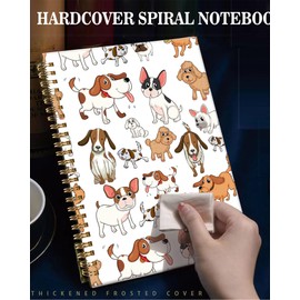 ZHIZHEND Spiral Journal Notebook,A5 Hardcover Lined Journals for Women Girl 6 x 8.3 in,120 Pages Thick Paper,Cute College Ruled Writing Notebook for Gifts Office Work School(Cute Funny Dogs)