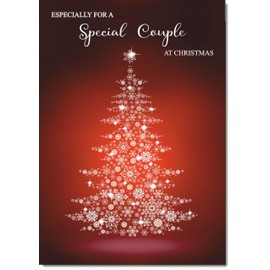 doodlecards Special Couple Christmas Card Snowflake Christmas Tree Medium Size Christmas Card for Special Couple with Plain Envelope