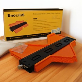 Contour Gauge EnociliS 10 inch with Lock Professional Duplicator, Plastic Profile Tool for Woodworking, Tiles, Pipes, Flooring, Perfect gift for Men