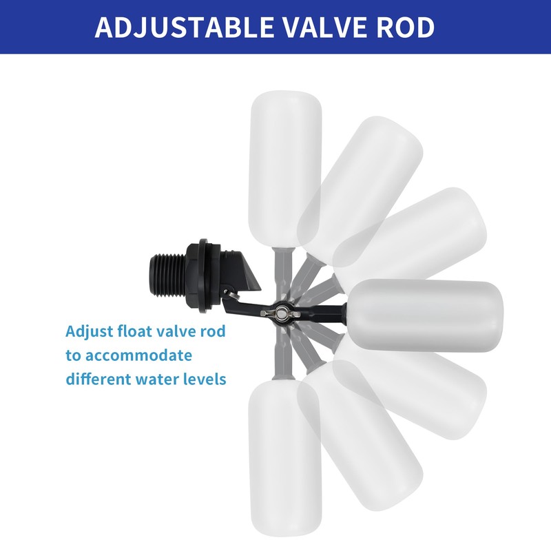 6-Pack Adjustable Arm Float Ball Valve for Automatic Water Level