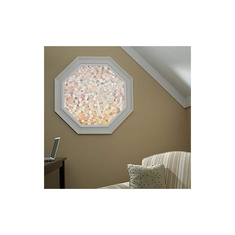 Autotech Park Precut Octagon Window Film, Stone Design, Self Static