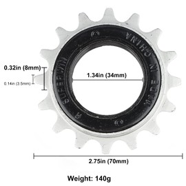 Hycline Single Speed Bicycle Freewheel 16T, Bike Freewheel-BLACK-SILVER