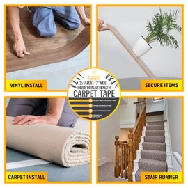 Target Control | 105FT x 2" | Carpet Tape & Rug Tape Hardwood Floor No Damage, Carpet Tape for Area Rugs, Carpet Tape Double Sided, Rug Tape for Carpet, Rug Tape for Tile