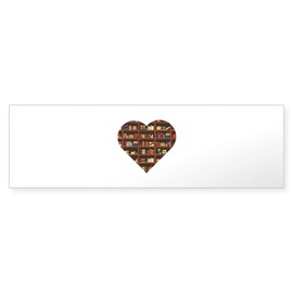 CafePress Book Lover Heart Shape Reading Club Bumper Sticker 10"x3" Rectangle Bumper Sticker Car Decal (10 Pack)