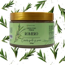 Crema para Peinar de Romero, 300ml, Hidratación Profunda, para Todo Tipo de Cabello y Caída, Con Colágeno y keratina, Sin Parabenos, Nutritiva, Desenr
