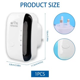 Newest WiFi Extender, WiFi Extender Booster Repeater with Ethernet Port, 300Mbps Signal Amplifier with Dual Mode, Easy WPS Setup, UK Plug, White, WiFi Boosters for Home, WiFi Signal Booster