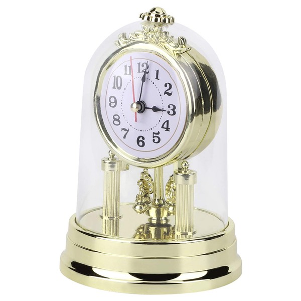 Shanrya Silent Table Clock, European Retro Style Living Room Clock