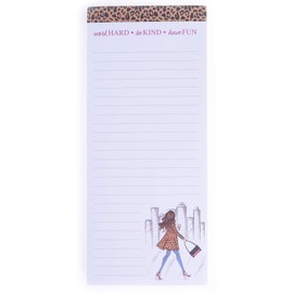 Graphique Magnetic Notepad - Leopard Fashion Girl Grocery and Shopping List - Fun Decorative To-Do List - Perfect House Warming Gifts - 100 Tear off Sheets (4" x 9.25" x .5")