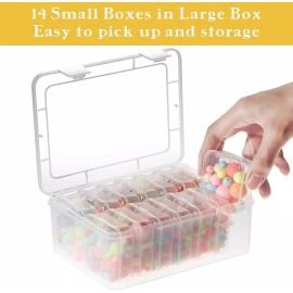 Unbranded 15-Piece Small Bead Organizers, Clear Plastic Storage Cases with Hinged Lids