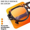 FEISEDY Stylish Reading Glasses for Woman Men Trendy Retro Double