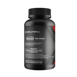 EVOLUTION, Beta Alanina, Suplemento Alimenticio, Carnosina, Aminoácidos, Sin Gluten, Sugar Free, Pre Workout, Post Workout, Sin Sabor, 30 Porciones, 180 Cápsulas