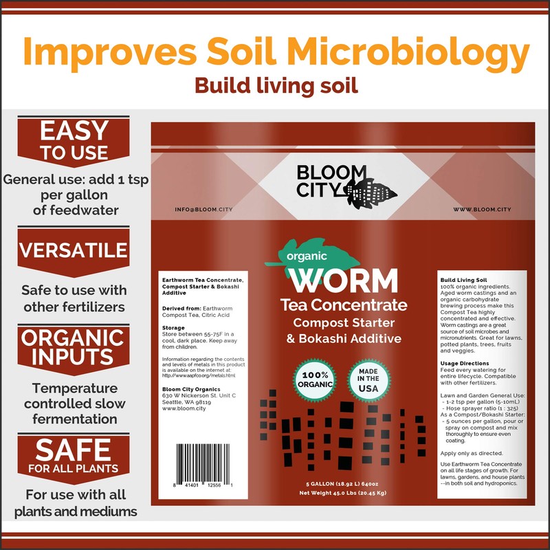 Organic Worm Tea Concentrate and Compost and Bokashi Booster by