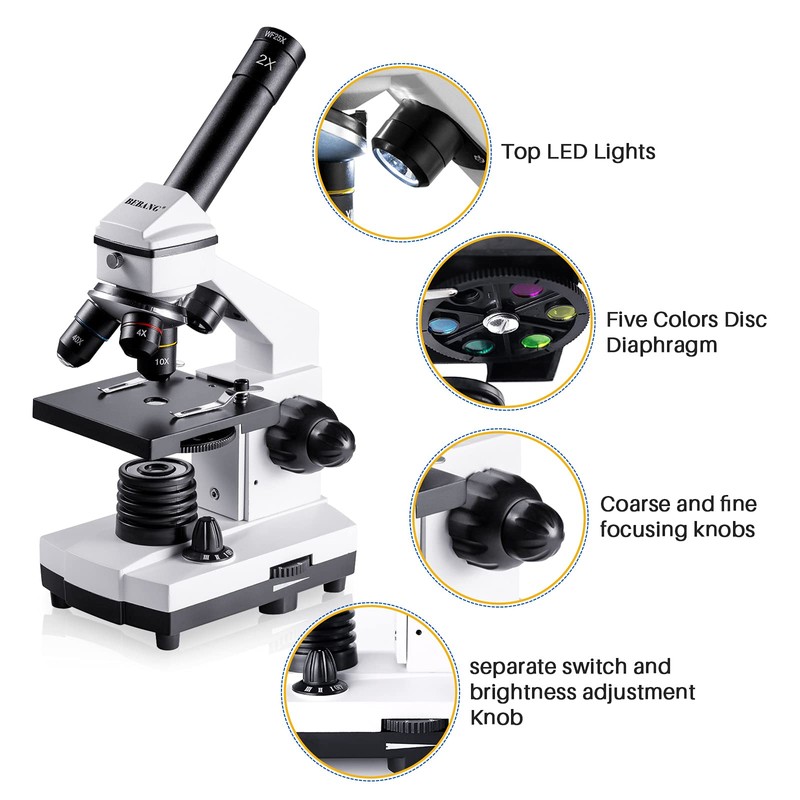 Microscope for Adults Kids, 100X-2000X BEBANG Compound Microscope with Microscope