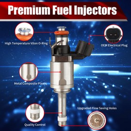 MACAX Set of 4 Fuel Injectors FJ1193 PE0113250D Replacement Compatible with Mazda 3 2012-2013 CX-5 2013-2014 2.0L L4 - Replaces PE0113250B PE0113250C