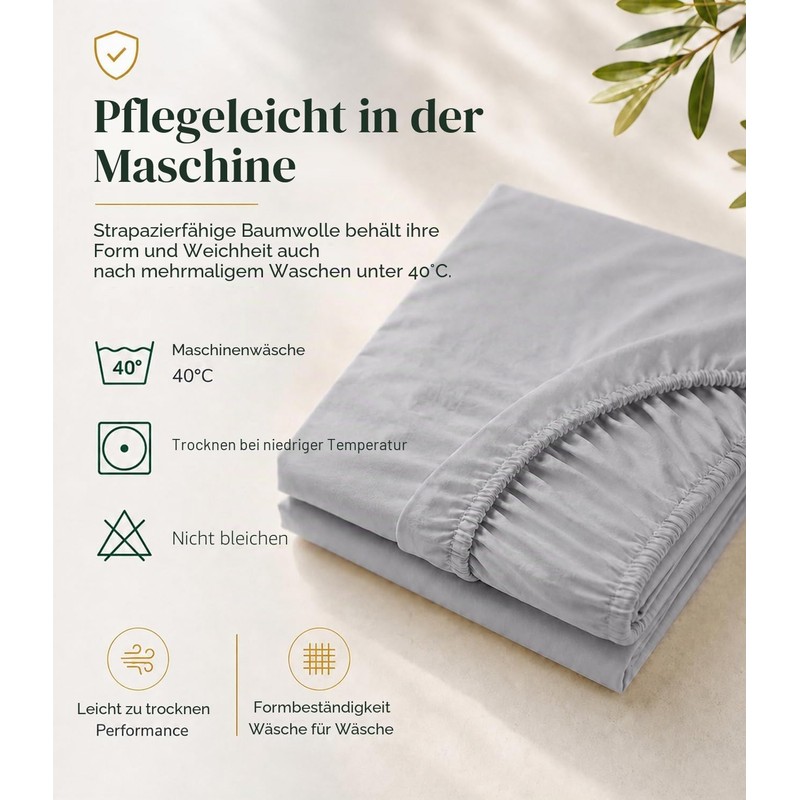FANSU Round Fitted Sheets 220 x 220, 100% Cotton Flat