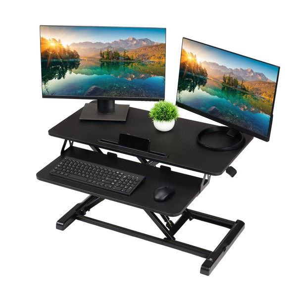 TechOrbits Standing Desk Converter - 32 Inch Adjustable Sit to