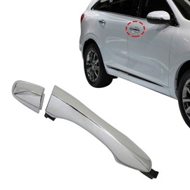 Priprilod Front Passenger Right Side Outside Door Handle w/Cover Chrome Compatible with Kia Sorento 2016-2020#82661-C5010 82662-C5030