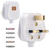 2 Pack 3 Pin Plug UK 13 Amp Plugs Fused