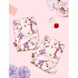 MEEYI 6Pcs Girls Silky Robes Birthday Girl Spa Party Wedding Bridal Party Flower Girl Robe Kimono (Pink-6-14)