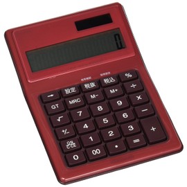 Nakabayashi ECD-WR02RD Calculator, 12 Digit Waterproof Type M, Red