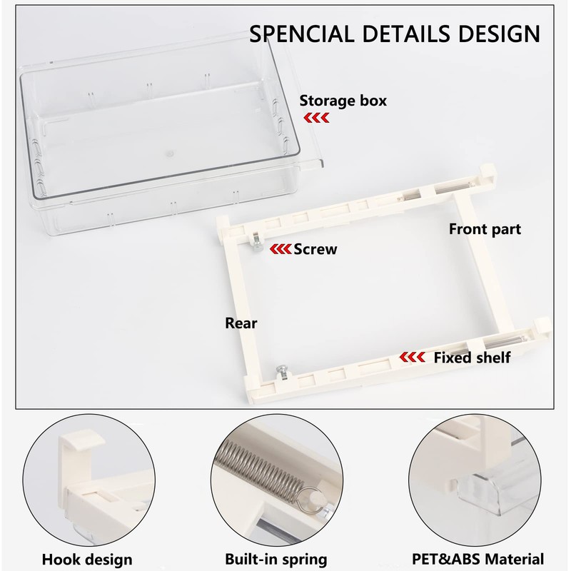 Skycase Fridge Organiser, Fridge Organiser Set, Transparent Fridge Storage Box,