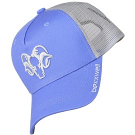 Bexxwell Trucker Cap Blue/Grey with 3D Logo Embroidery (Optimal Fit, Cap, Blue, Grey, Trucker Cap, Logo, Cap, Unisex), Yellow / grey