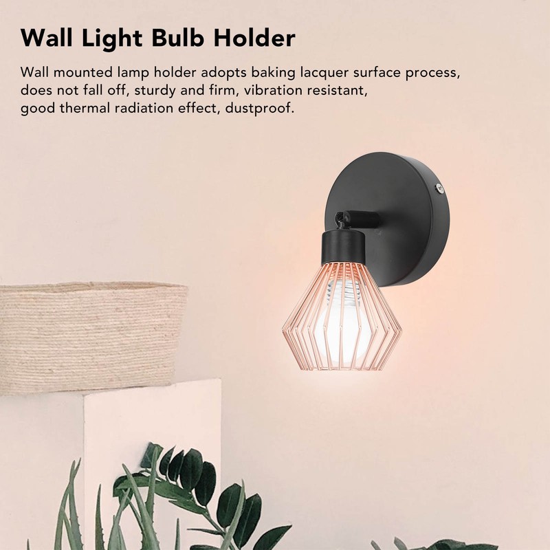 Wall Mounted Lamp Holder 180 Degrees Adjustable Metal Wall Lamp