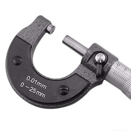 Metric Micrometer 0-25mm Micrometer set Metric External/Outside Micrometer Case Caliper Measuring for Mechanist Brown