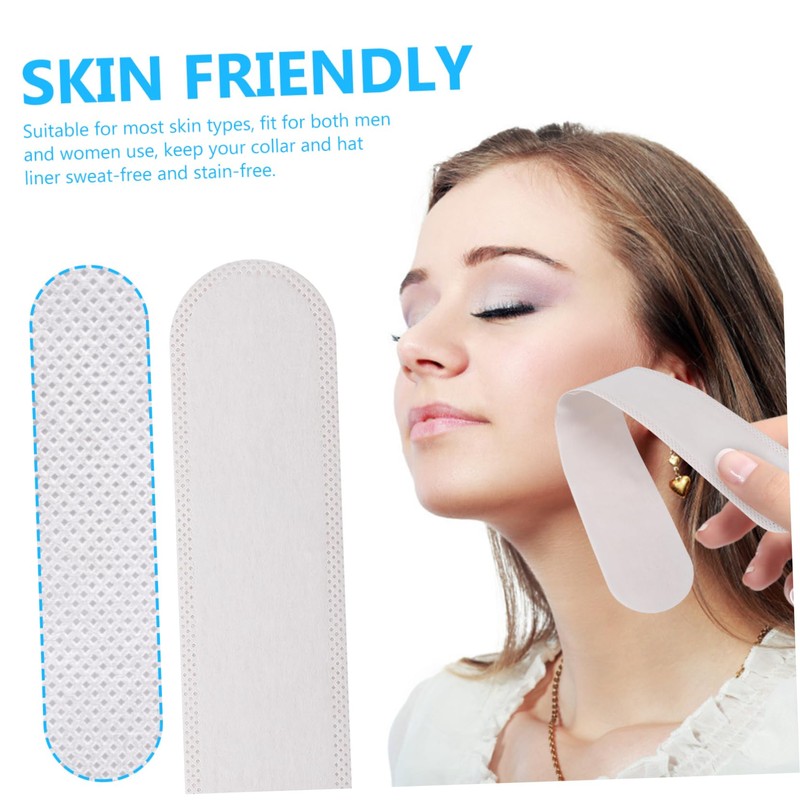 ARTIBETTER 50pcs Disposable Collar Protector Sweat Pads - White Collar