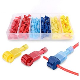 120 Pcs Empalme Eléctrico,conector Rápido,derivación Electrica T-Tap Rápido Empalme Terminal y Totalmente Aislado Macho Butt Terminal –Rojo x20 Pares, Azul x20 Pares, Amarillo x20 Pares