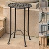 International Caravan Mandalay 16-inch Patio Side Table - Hammered Verdi