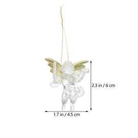 Pack of 24 Christmas Angel Pendant Ornaments: Hanging Angel Ornaments with Golden Wings Christmas Tree Hanging Pendant for Christmas Party New Year Holiday Decoration