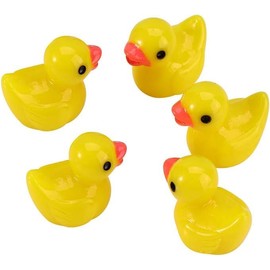 5pcs Yellow Mini Resin Ducks Miniature Ducks,Duckling Miniature Ornament Tiny Ducks Figures for Slime Charms DIY Craft Fairy Garden Decoration Dollhouse Accessories
