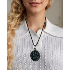 Jewboo Lucky Fox Necklace Gemstons Cute Animal Pendant Necklaces for Women and Men Protection and Prosperity Jewelry Unisex (Nine-Tailed Fox)