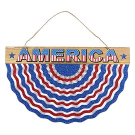 Patriotic Decor CGT America Patriotic Fourth of July Memorial Day Glittery Wood Wall Hanging Sign Decor Celebrations Yard Decorations Barbecues Parades Holiday