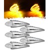 Partsam 5PCS Amber Torpedo Cab Marker Lights, Chrome Roof Running