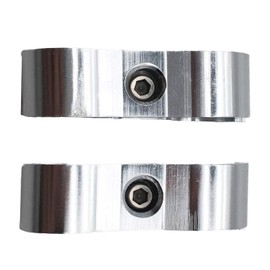 Billet Aluminum Hose Line Separator 12AN Nylon/Steel Braided Pipe Tube 23.8mm ID Clamp Tooling For AN12 Dual Oil Fuel Water Hose Silver, Pack of 2