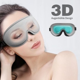 Supefisher Sleeping Mask for Men and Women, 3D Sleeping Mask for Side Sleepers, 100% Light Blocking Sleeping Mask, Adjustable Elastic Band for Travel, Yoga, Nap (Grey)