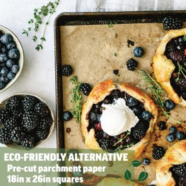 18x26 (1000 Sheets) Large Unbleached Parchment Paper Liners for High Heat Baking - Exact Fit for Your Commercial Full Size Sheet Pans