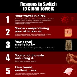 Dirty to Flirty Face Towels | Ultra Soft Face Towelettes Disposable 100% Viscose Biodegradable Facial Towels | Makeup Remover Dry Facial Wipes | Extra Thick 8x8 Inch 60 FaceWipes for All Skin Types