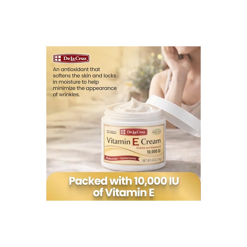 De La Cruz Vitamin E Cream, 4 Ounce