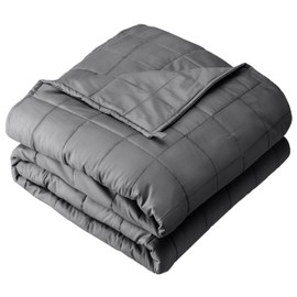 Bare Home Weighted Blanket Queen Size 17lbs (60" x 80") for Adults - All-Natural 100% Cotton - Premium Heavy Blanket Nontoxic Glass Beads (Grey, 60"x80")