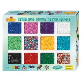 Hama 2095 Midi Iron-on Beads, approx. 9600 pieces in a storage box, 10 2 mixtures, multi-colour.