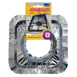 PARODI & PARODI - Gas Hob Protector Aluminium Fire Guard Reusable for Stoves Prevent Dirt in Kitchen Household Accessories Set of 4 23 x 23 cm Diameter Universal