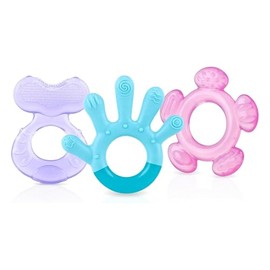 Nuby - Juego de mordedor calmante de 3 pasos (niña)