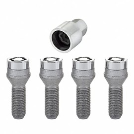 McGard Wheel Lock Bolt Set For Volvo XC70 2003-2016 | Cone Seat | M14 x 1.5 | 19mm Hex | 31.0mm Shank Length | 4-Pack | Chrome