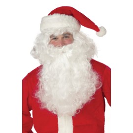 California Costumes Men's Santa Claus Beard and Wig Set, White, One Size