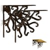 Linton Arts Octopus Cast Iron Shelf Brackets – 7.04"x7.04" Decorative